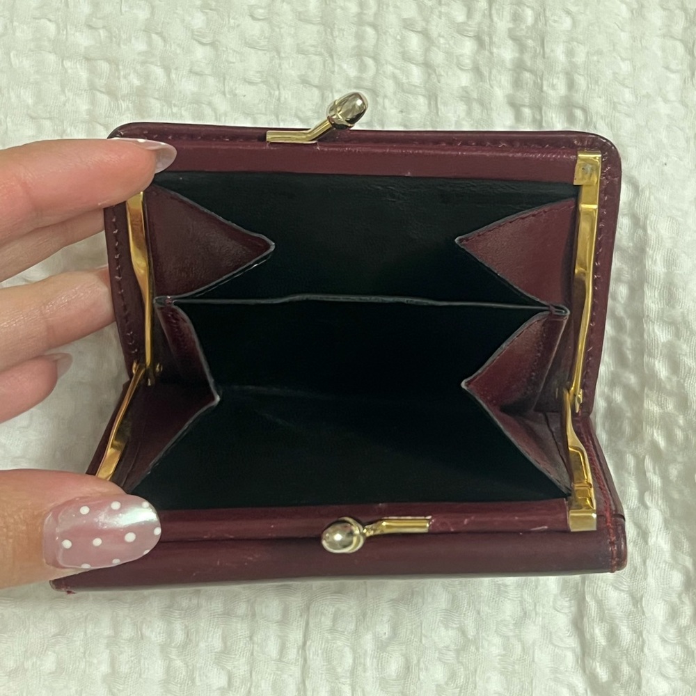 Vintage GUCCI Maroon/Burgundy Kisslock Wallet Coin Purse - Picture 4 of 7